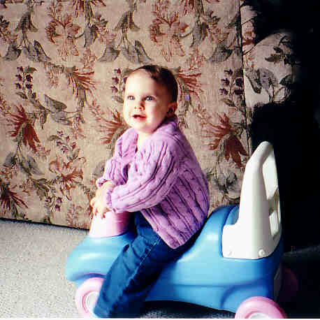Her latest toy at Grandma & Grandpa Toogood's house.
