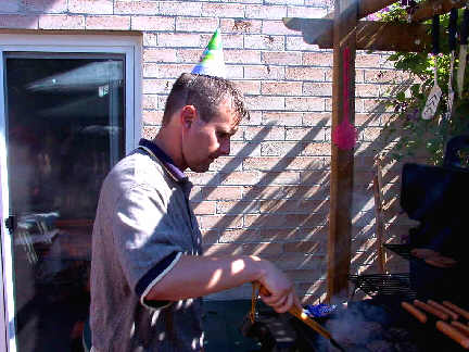 Uncle Jamie doing the barby.