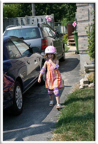 Here she comes- all ready to ride