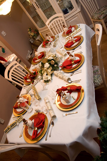 Grandma's Christmas table setting